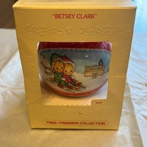 Vintage Hallmark 1980 Betsey Clark Glass Christmas Ornament in original box